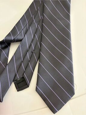 Merona Black Tie with Lavender Pinstripes